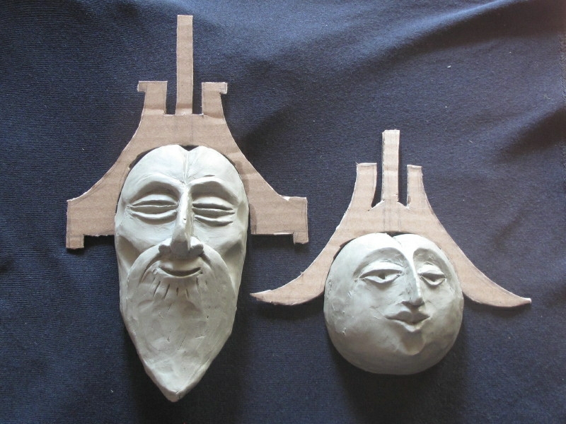 Masks in progress from The Old Boat Goddess